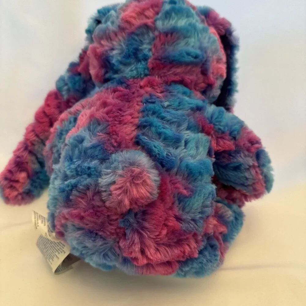 2017 Build a Bear Tie Dye Bunny Magenta Cobal Blue Purple 16" Plush VGUC Read - Picture 2 of 4